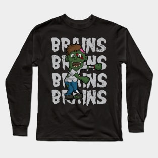 Halloween Flossing Zombie Brains Long Sleeve T-Shirt